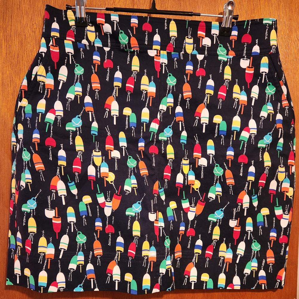Talbots Multicolor Buoy Pattern Pencil Skirt